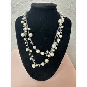 NWT Talbots Faux Pearl Single Strand Layering Necklace Holiday Christmas Dainty